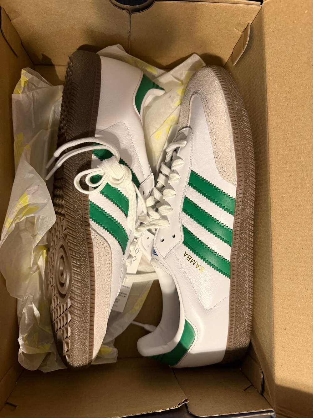 Adidas Originals Samba OG "White/Collegiate Green" (IG1024) men’s 13